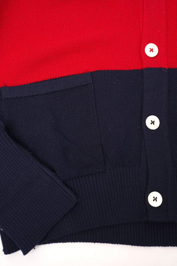 90's "POLO RALPH LAUREN" -Border Pattern Wool Knit Cardigan-