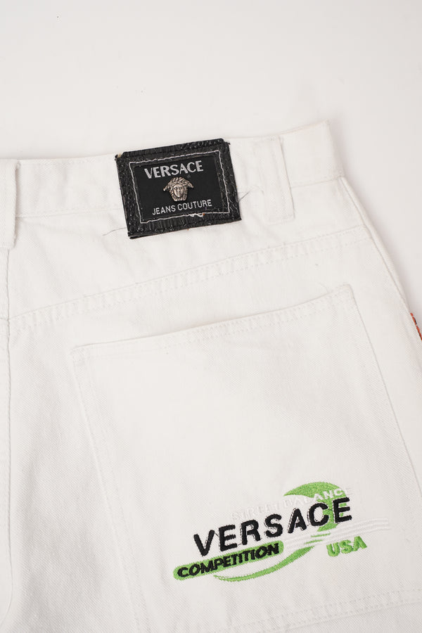 "VERSACE" -Side Line Tape Tapered Baggy Pants-