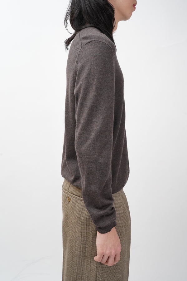 "Brooks Brothers" -Saxxon Wool V/N Knit Sweater-