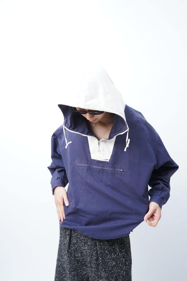 80's "J.CREW" -Bi-color Cotton Anorak Parka-
