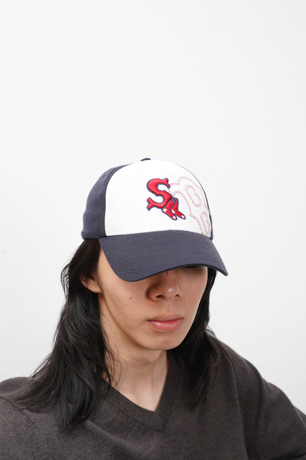 "NIKE" -"BOSTON RED SOX" Logo Embroidery 6 Panel Cap-