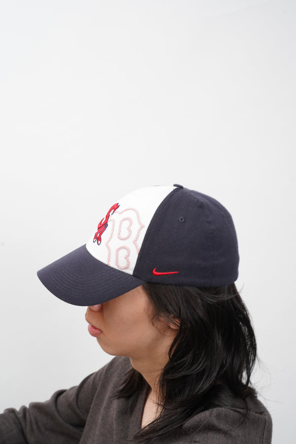 "NIKE" -"BOSTON RED SOX" Logo Embroidery 6 Panel Cap-