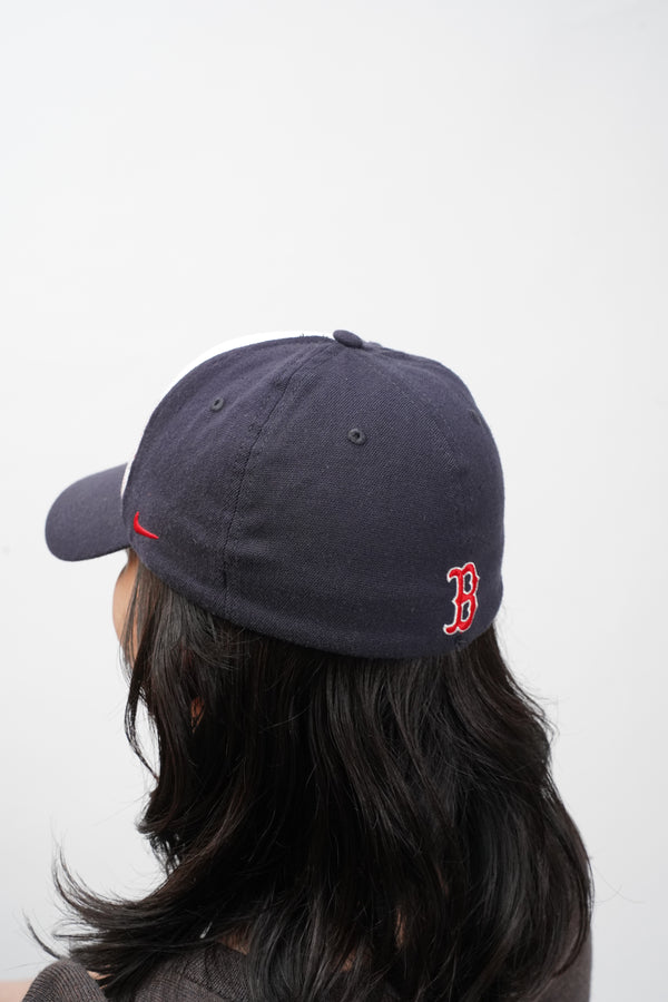 "NIKE" -"BOSTON RED SOX" Logo Embroidery 6 Panel Cap-