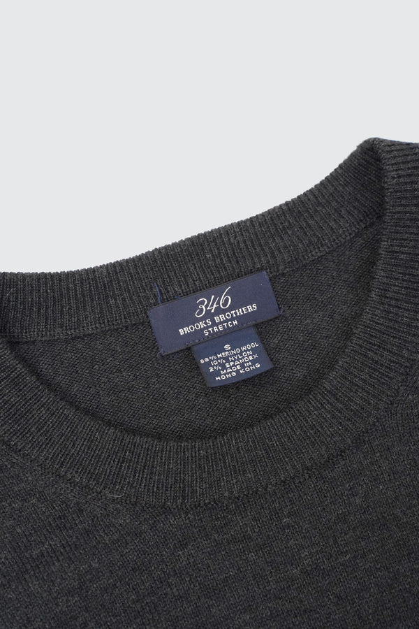 "Brooks Brothers" -Wool/Nylon/Spandex C/N Knit Sweater-