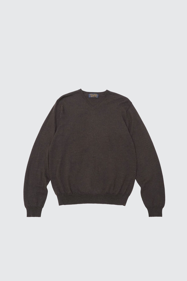 80's "Brooks Brothers" - Merino Wool V/N Knit Sweater-