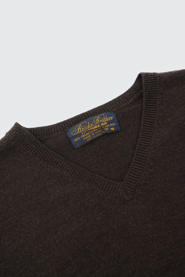 80's "Brooks Brothers" - Merino Wool V/N Knit Sweater-