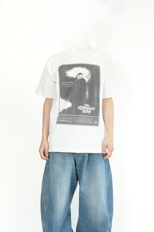 90's "FRUIT OF THE LOOM" -"ELEPHANT MAN" Movie Printed S/S Tee-