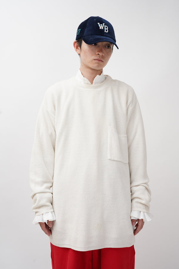 "Calvin Klein Sport" -Cotton Knit Long Sweater(with pocket)-