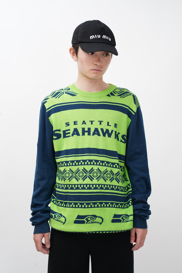 "NFL TEAM APPAREL" -"Seattle Seahawks" Cotton Knit Sweater-