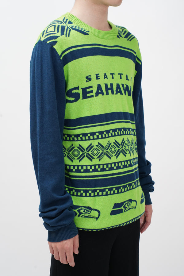 "NFL TEAM APPAREL" -"Seattle Seahawks" Cotton Knit Sweater-