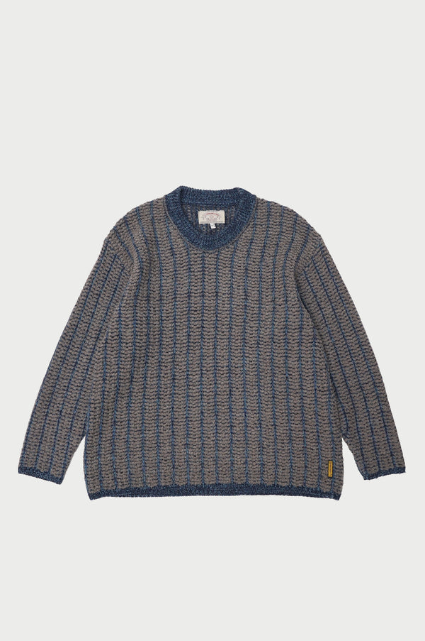 90's "ARMANI JEANS" -Cotton/Wool/Acryl C/N Knit Sweater-