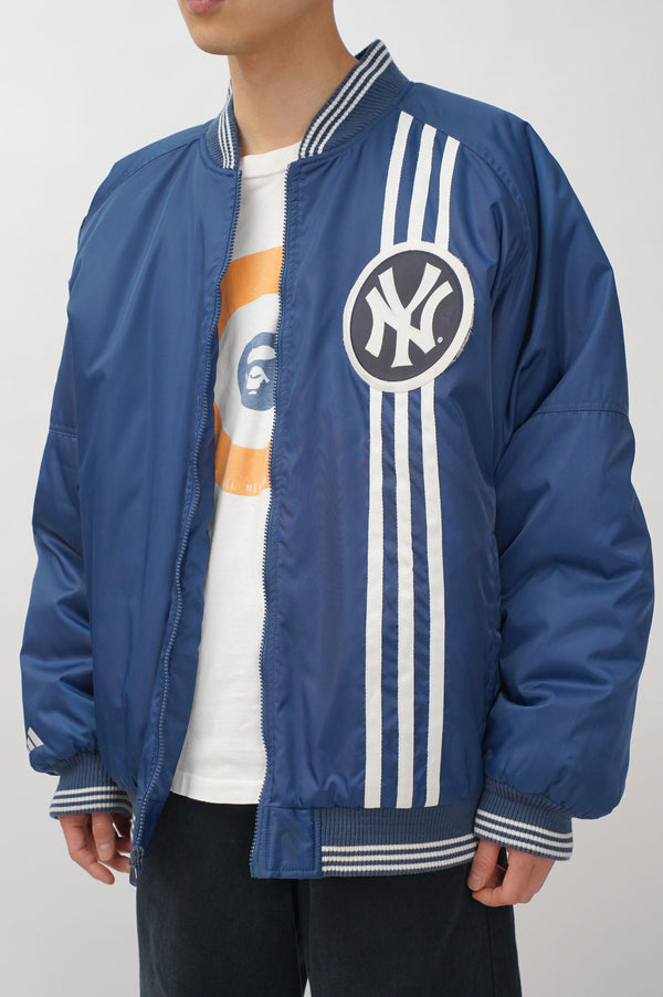 90's "adidas" -"NEW YORK YANKEES" Padded Studium Jacket-