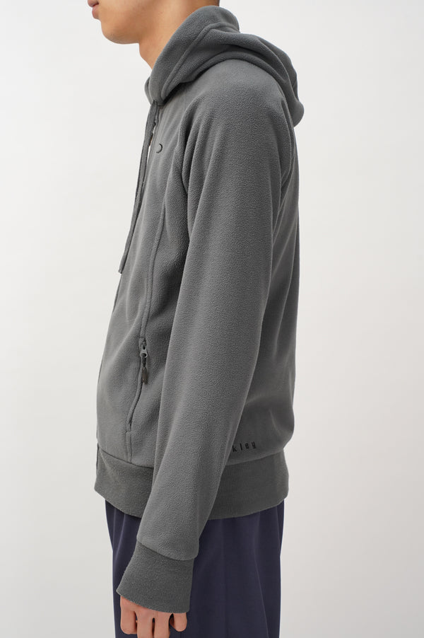 "OAKLEY" -Logo Embroidery Fleece Zip Up Parka-