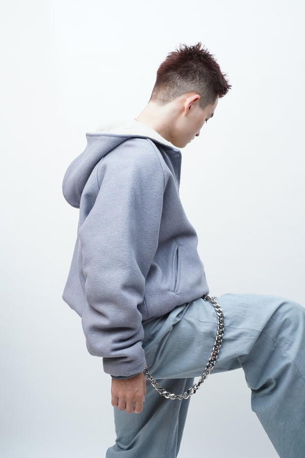 70's "GEM SPORTSWEAR" -Wool Hooded Stadium Jacket-