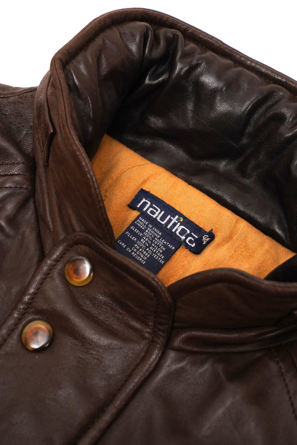 90's "nautica" -Padded Leather Blouson-