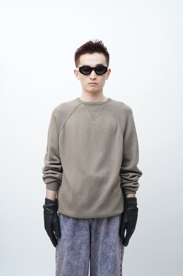 90's "MCCULLEY'S" -Front V Cashmere C/N Knit Sweater-
