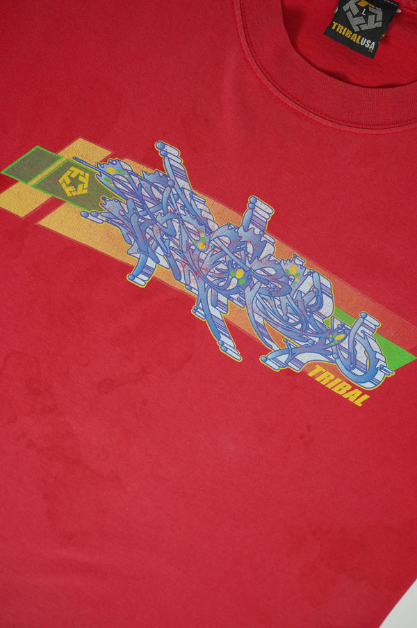 90's "TRIBAL USA" -Logo Printed S/S Tee-