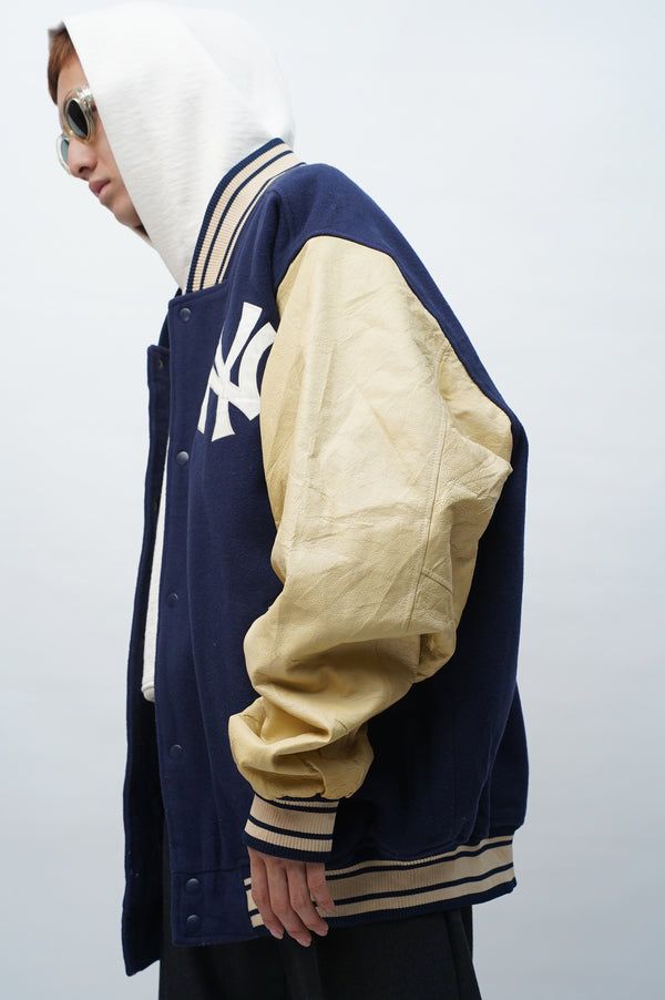 90's "MAJESTICS” -New york Yankees Wool Stadium Jacket-
