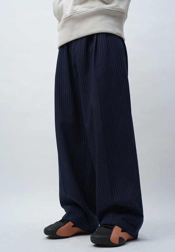 80's "SMASH" -Stripe Wide Poly Slacks-