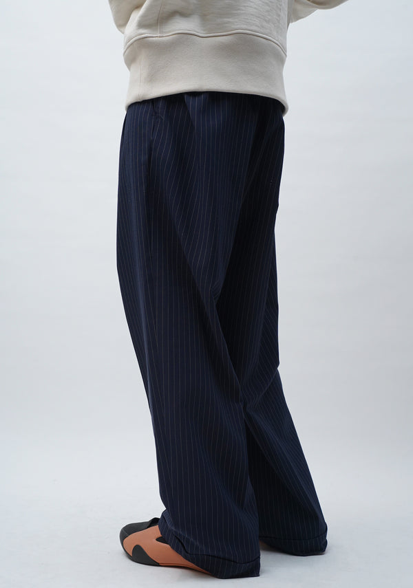 80's "SMASH" -Stripe Wide Poly Slacks-