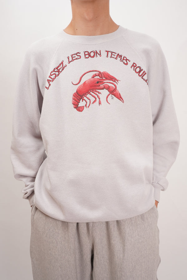 80's "Hanes" -Lobster Printed Raglan Sweat-