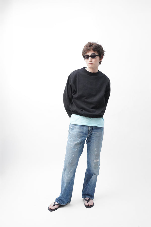 “UNITED POWERS OF GOODTIME, Mars, MANHOLE” -Gathered long sleeve-