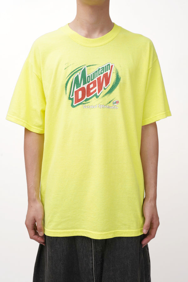 "GILDAN" -"MOUNTAIN DEW" Logo Print S/S Tee-