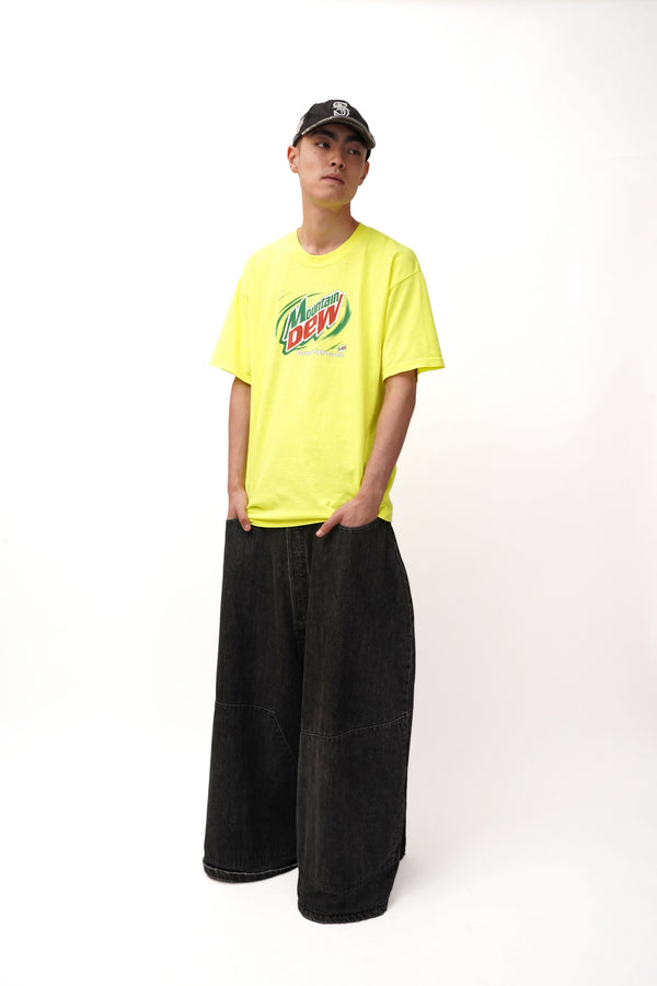 "GILDAN" -"MOUNTAIN DEW" Logo Print S/S Tee-