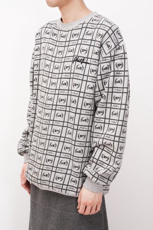 2000's "PHAT FARM" -Multi Logo Print C/N Sweat-