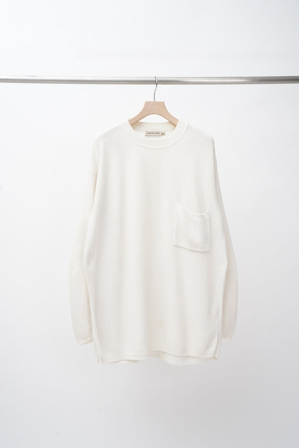 "Calvin Klein Sport" -Cotton Knit Long Sweater(with pocket)-