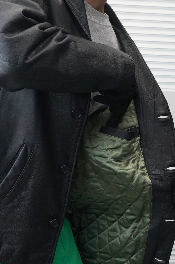 "Barneys" -Leather Car Coat