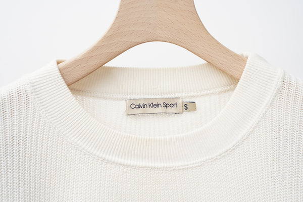 "Calvin Klein Sport" -Cotton Knit Long Sweater(with pocket)-