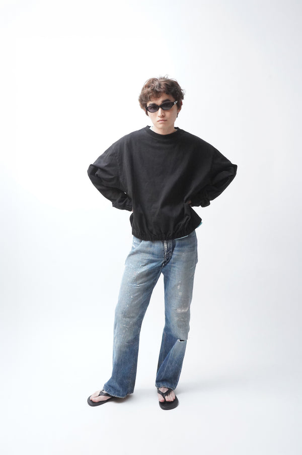 “UNITED POWERS OF GOODTIME, Mars, MANHOLE” -Gathered long sleeve-