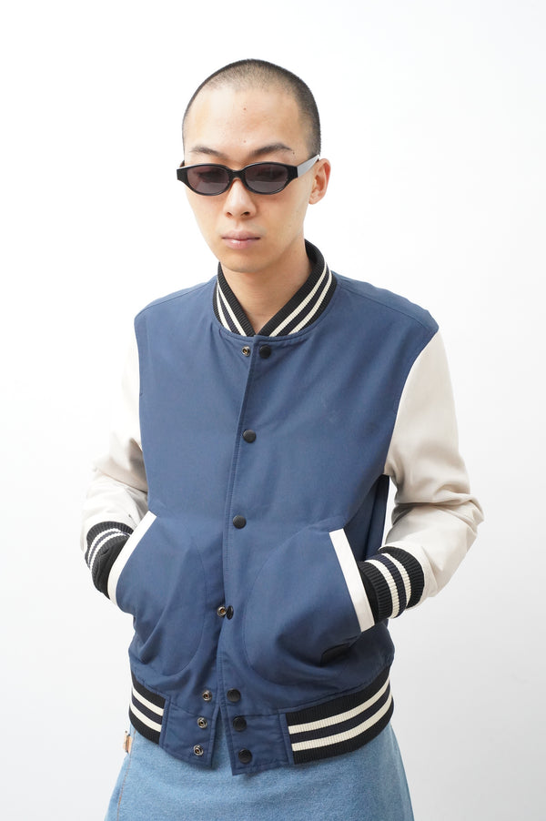 "COACH" -Leather Sleeve Stadium Jacket-
