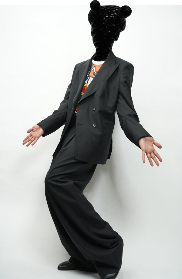 "MARINA YEE" -WIDE LEGGED PLEATED TROUSERS-