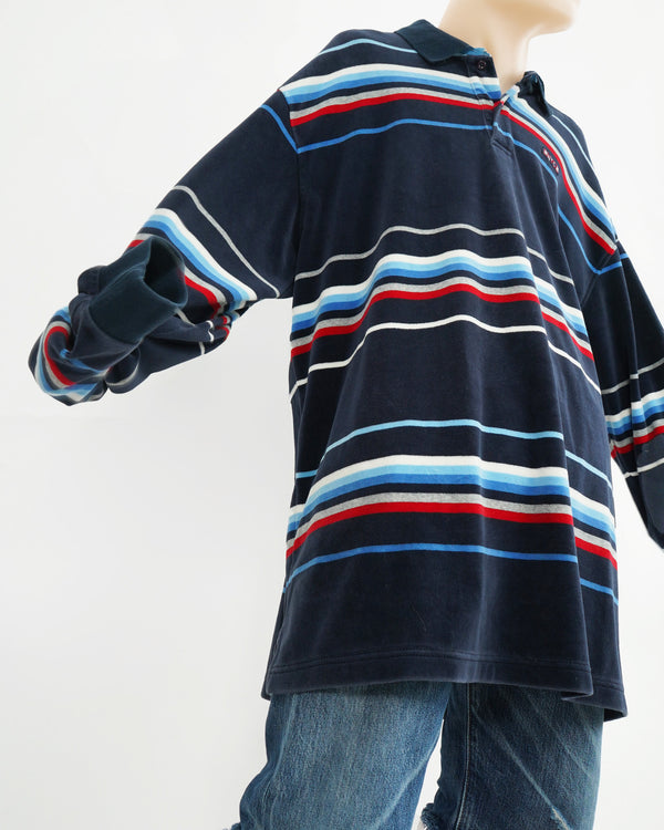 "ENYCE" -Border Pile L/S Polo Shirts-