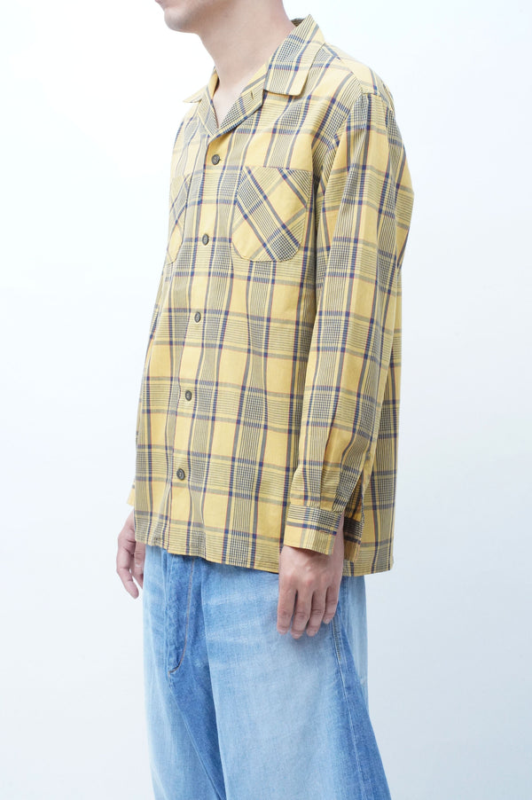 70's "UNKNOWN" -Cotton/Polyester L/S Check Shirt-