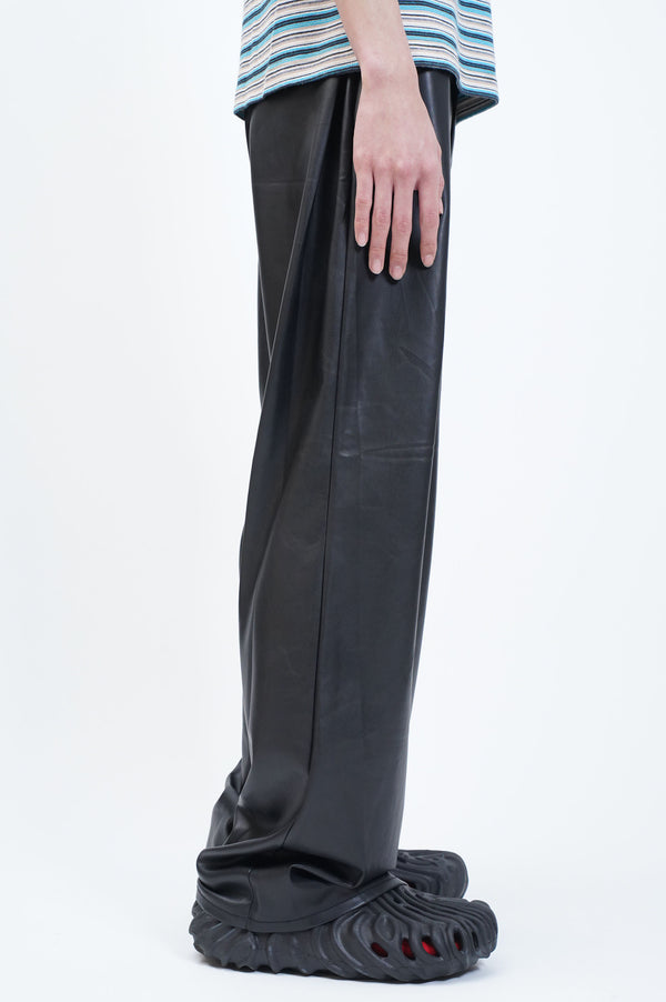"MOTHER" -Fake Leather Tuck Straight Pants-
