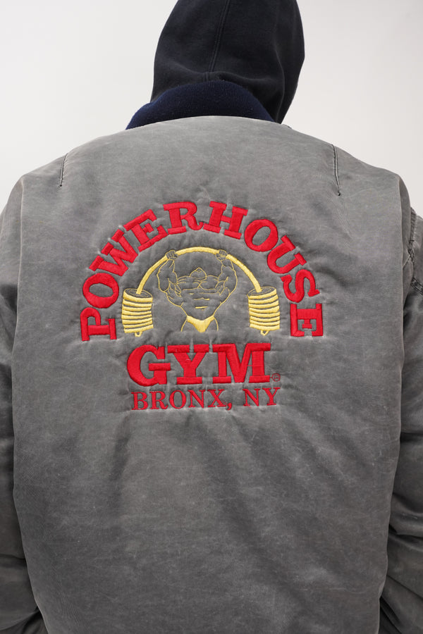 "S.E.I. co." -"POWER HOUSE GYM" Logo Embroidery Flight Jacket-