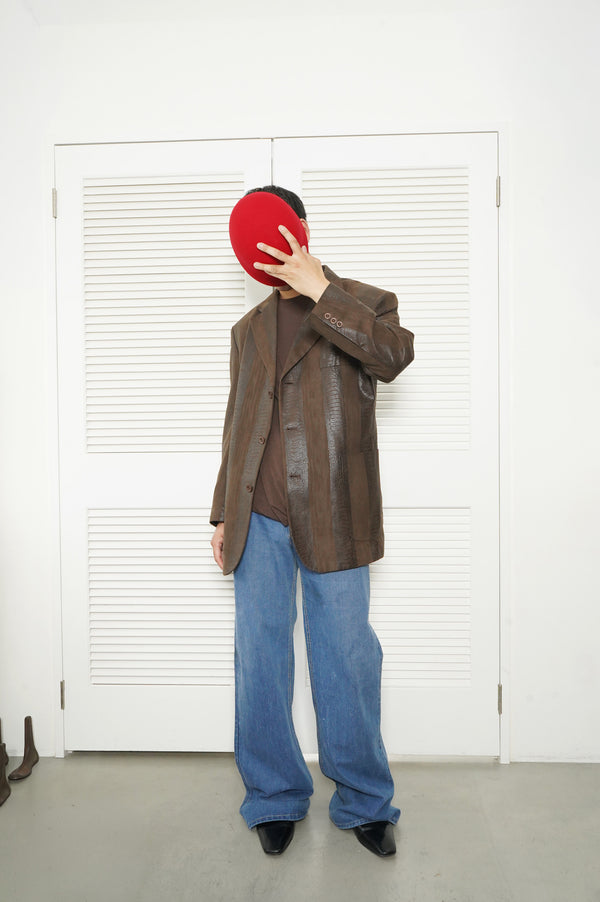 "PRONTI" -Emboss Micro Suede 3B Jacket-