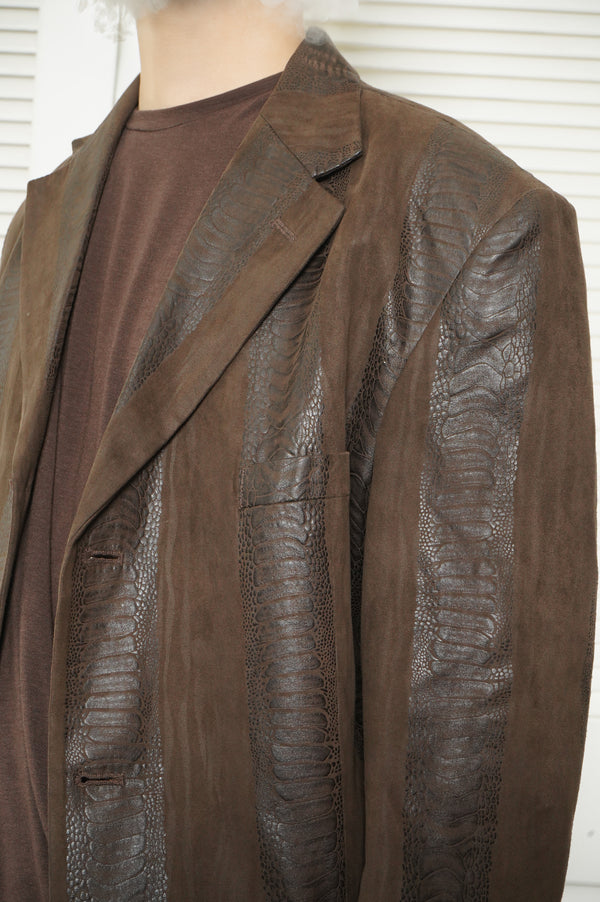 "PRONTI" -Emboss Micro Suede 3B Jacket-