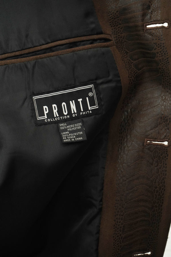"PRONTI" -Emboss Micro Suede 3B Jacket-
