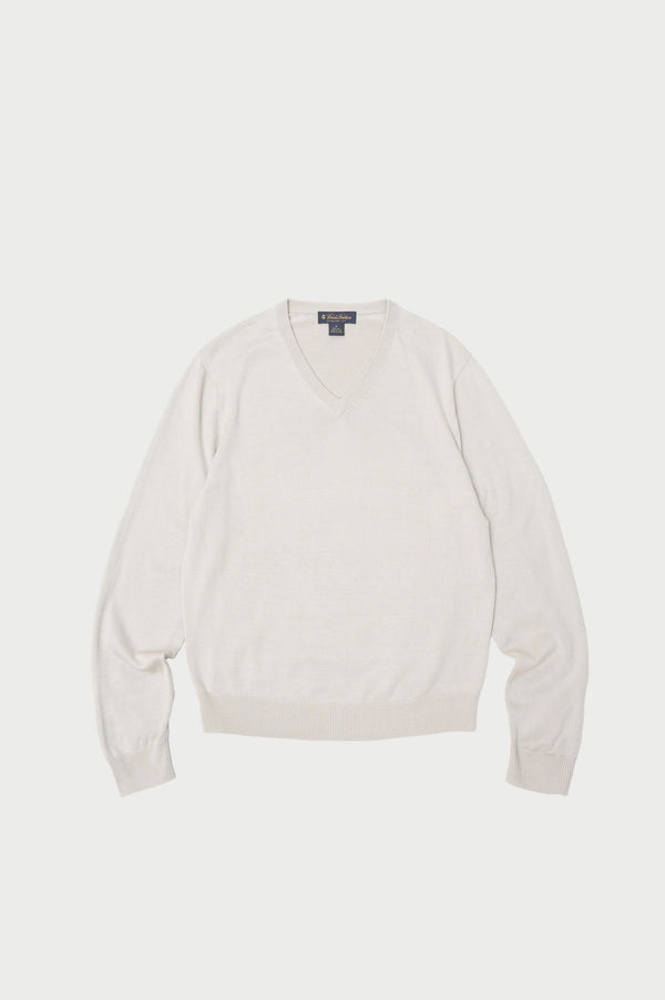 "Brooks Brothers" -SILK/COTTON V/N Knit Sweater-