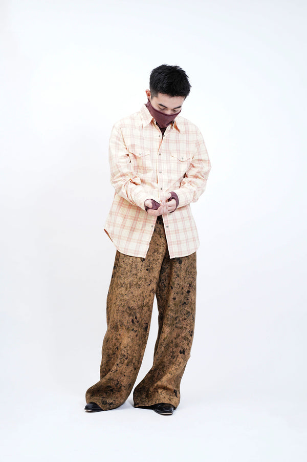 2000's "GAP" -Check Pattern Cotton Poplin L/S Western Shirt-