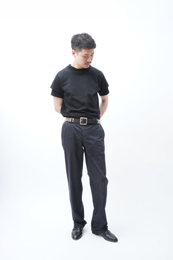 2000's "ISSEY MIYAKE" -Cotton/PU Chino Trousers-