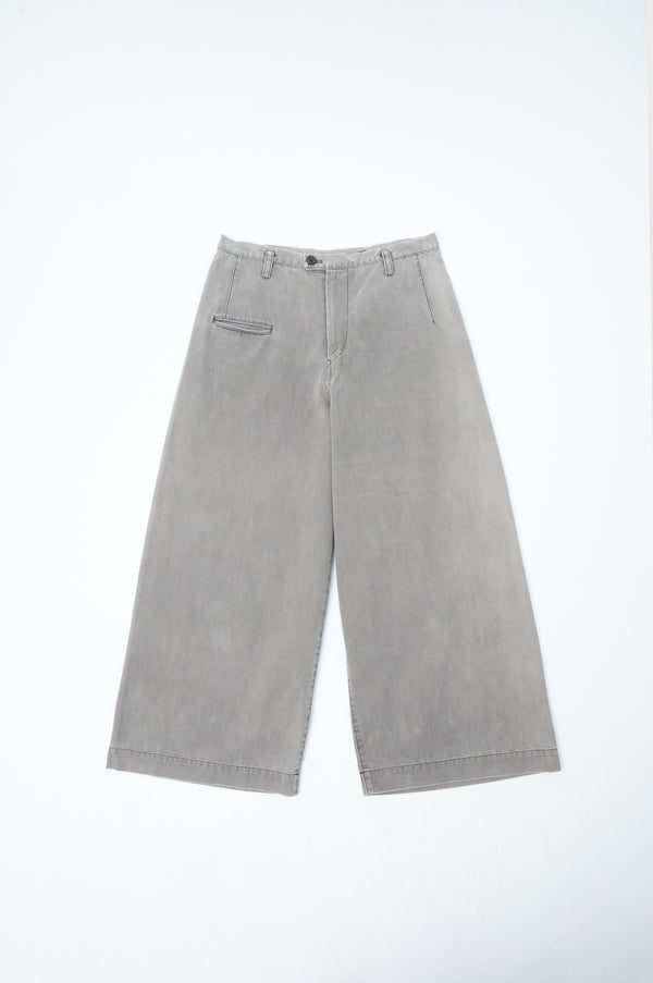 "Y's" -Cotton Twill Cropped Pants-