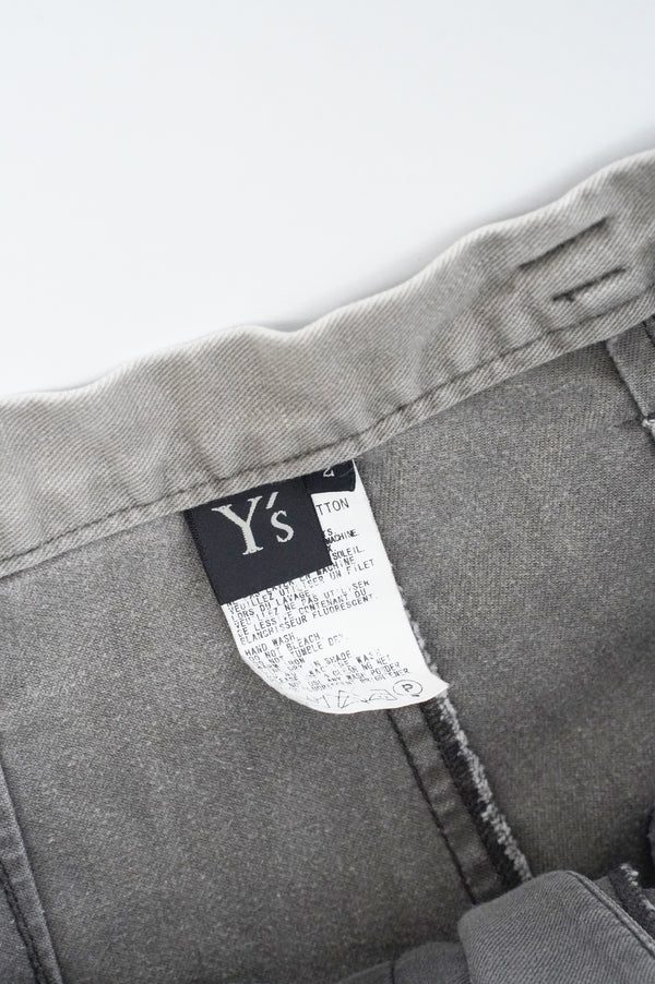 "Y's" -Cotton Twill Cropped Pants-