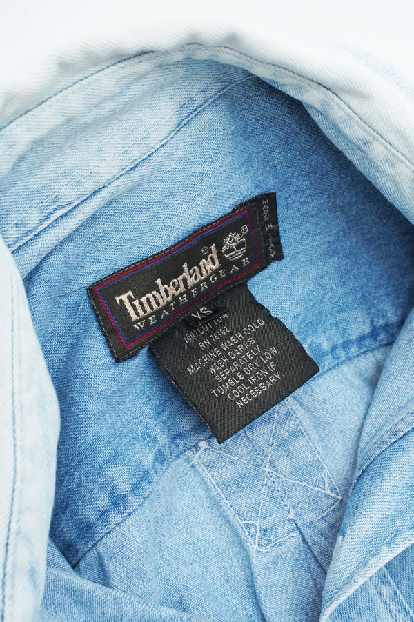 2000's "Timberland" -"Made in ITALY" Cut off Denim Shirt-