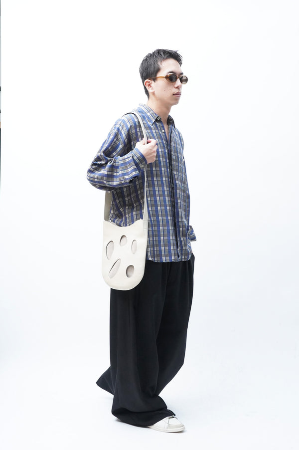80's "LEOPOLD" -"Made in Italy" Check Cupra L/S Shirt-