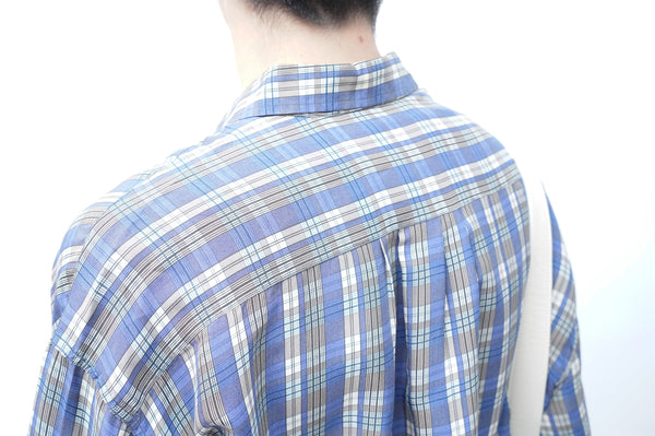 80's "LEOPOLD" -"Made in Italy" Check Cupra L/S Shirt-